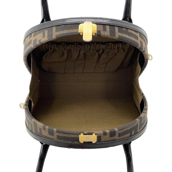 FENDI Zucca 2-way Bag Canvas/Leather Khaki - Picture 6 of 15